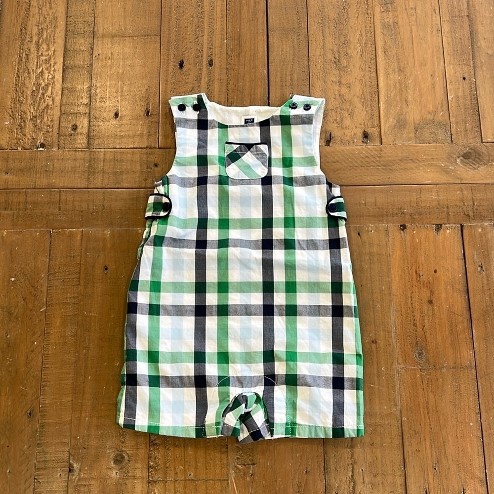 Janie and jack green plaid Jon Jon